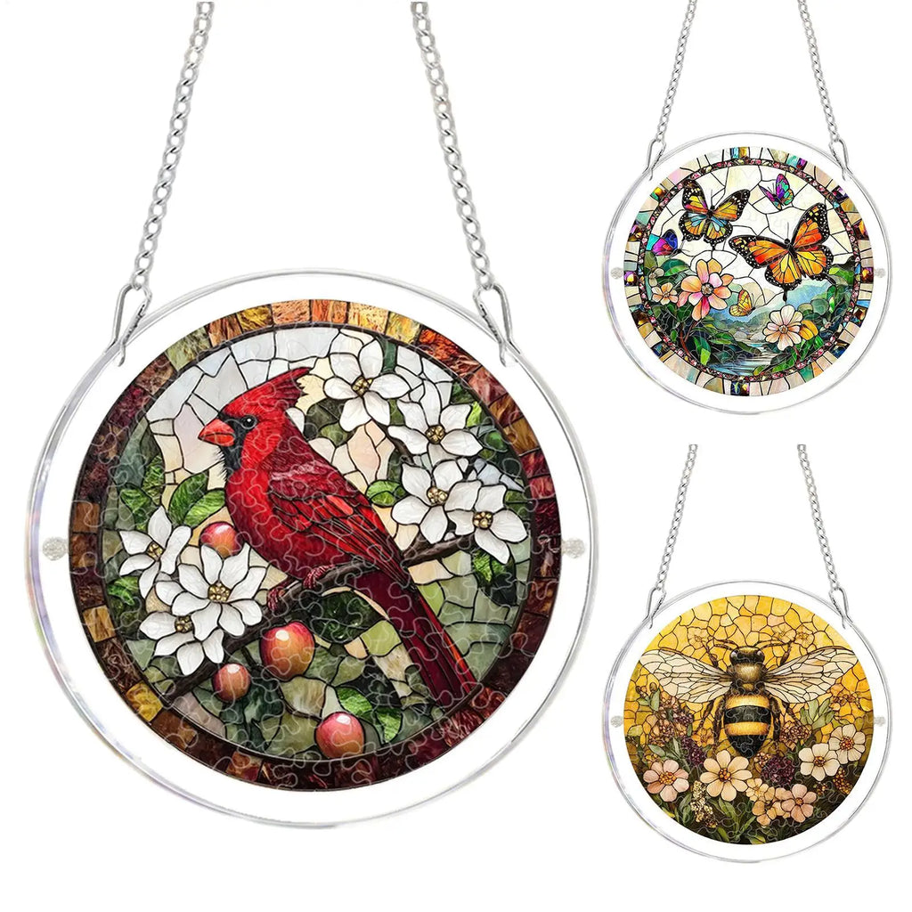 Acrylic Puzzle Suncatcher 2D Window Ornament Garden Butterfly Bird Qme