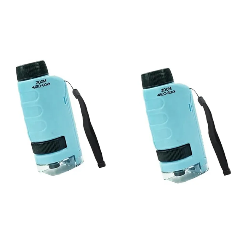 A02F-2X Minilabsters Miniscope Kids, Mini Labsters Portable Microscope, Mini Labsters Portable Microscope (Blue) Qme Blue