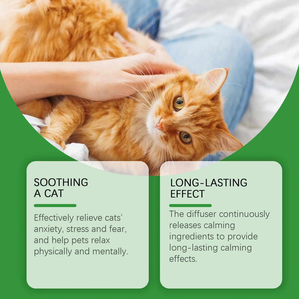 Cat Calming Diffuser Cat Pheromone Plug-In Relaxants Prevent Howling Pet Dogs Anti-Anxiety Reduces Anxiety Cat Calming Liquid Qme