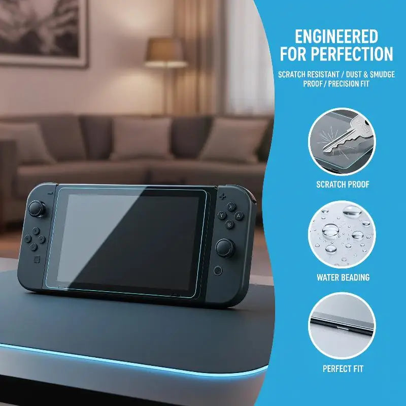 1 2 Tempered Glass Switch 9H HD Clear Anti-scratch Screen Protector Qme