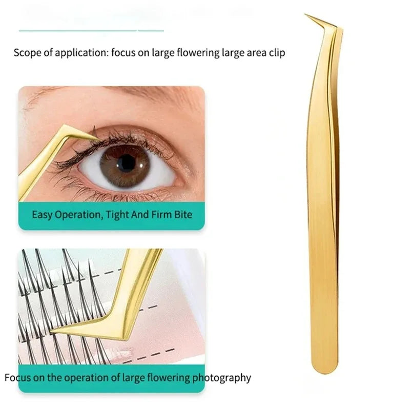 Precision Lash Tweezers Includes 3 Stainless Steel Eyelash Classic Qme