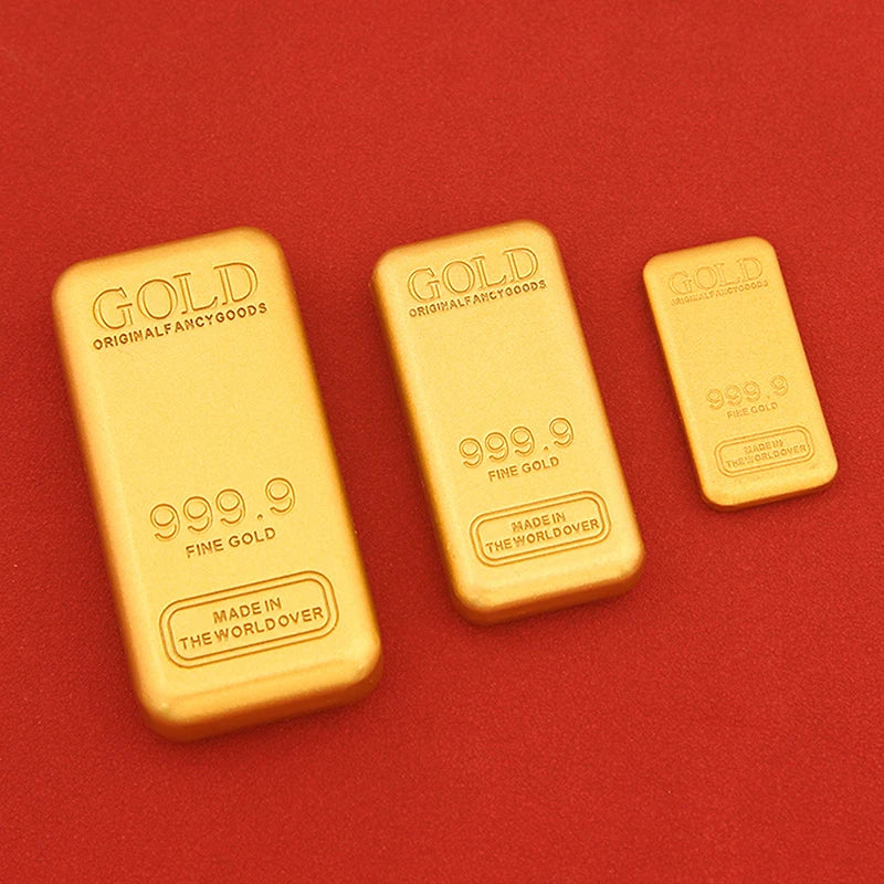 Home Decor Fake Gold Bar Simulated Golden Brick Movie Prop Novelty Qme