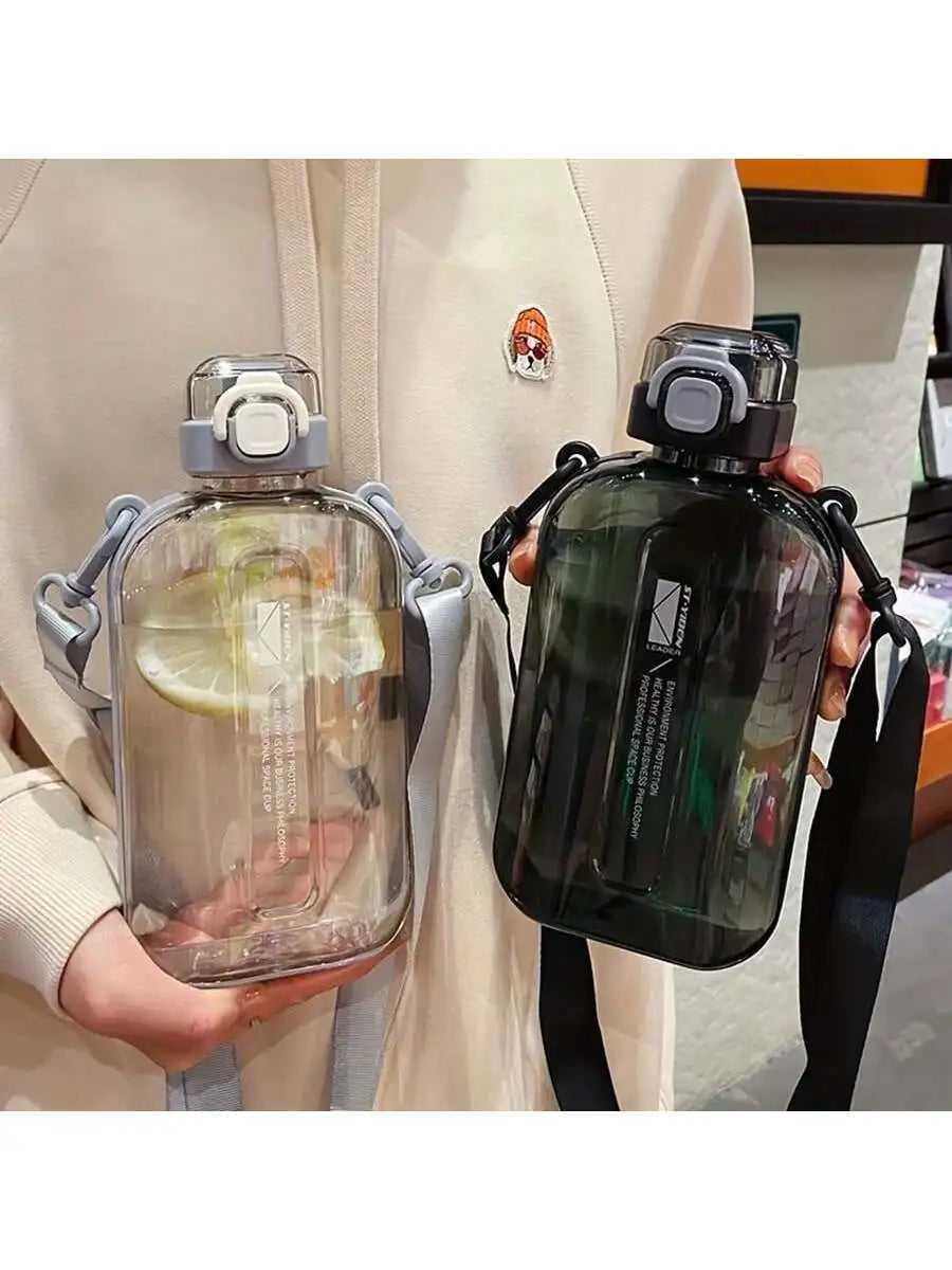 Large Capacity Portable Transparent Water Bottle Leak Proof Sports Qme