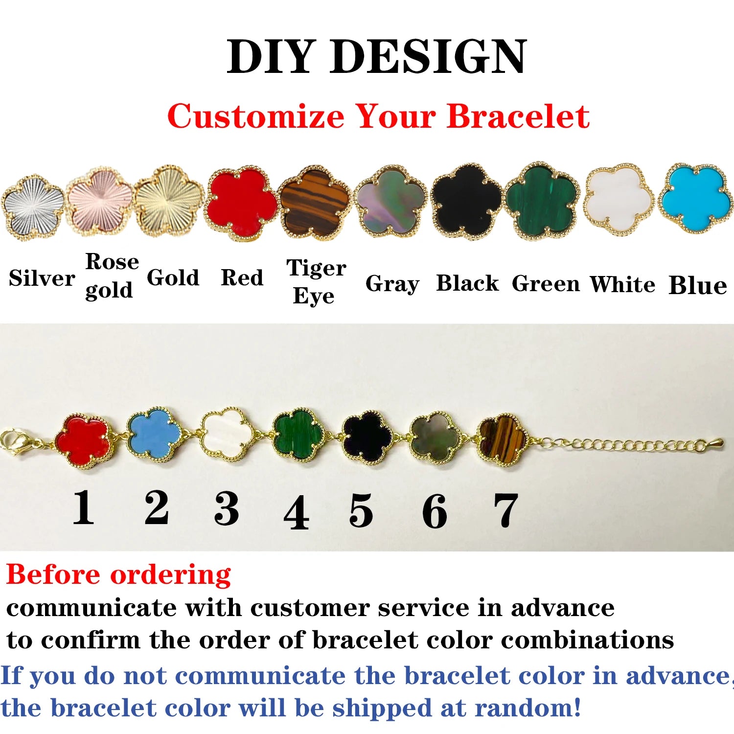 10 Color Classic Natural Stone Five Leaf Flower Bracelet For Women Party Wedding Daily Wear Brand Jewelryl Gift Free Shipping Qme DIY Gold
