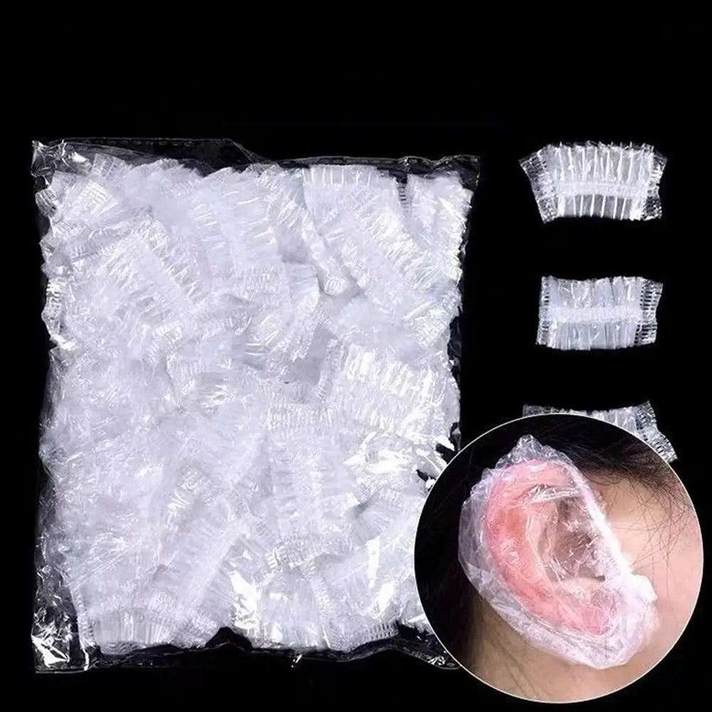 Hair Dyeing Ear Cover Disposable Waterproof Protector Salon Bath Qme 100PCS