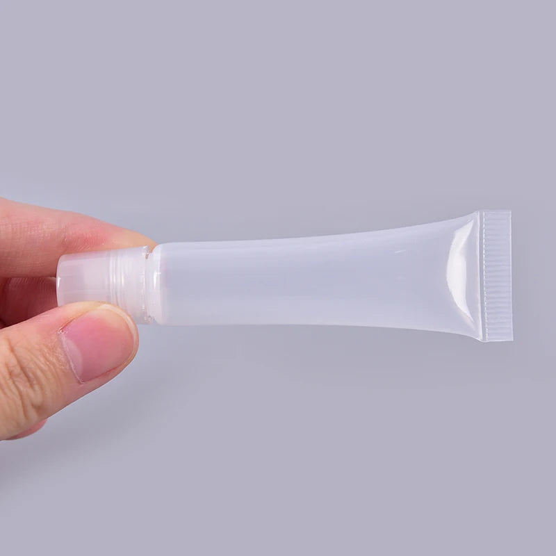 Empty Lipstick Tube Clear Squeeze Container Lip Balm Soft Makeup Gloss Qme