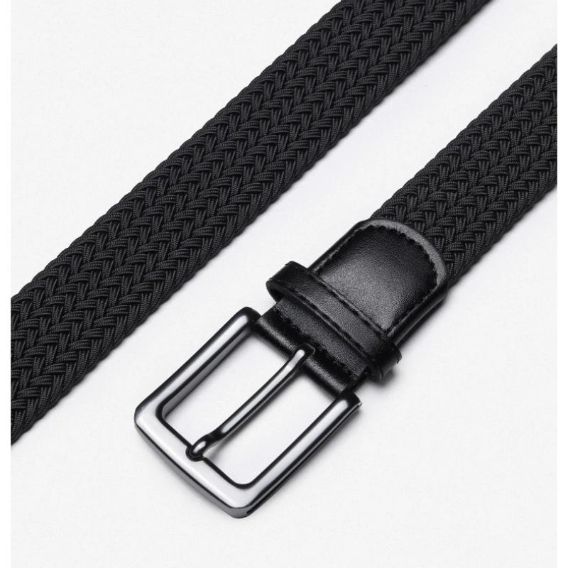 Men's Premium Golf Business Belt Stretch Woven Design Adjustable Pin Qme