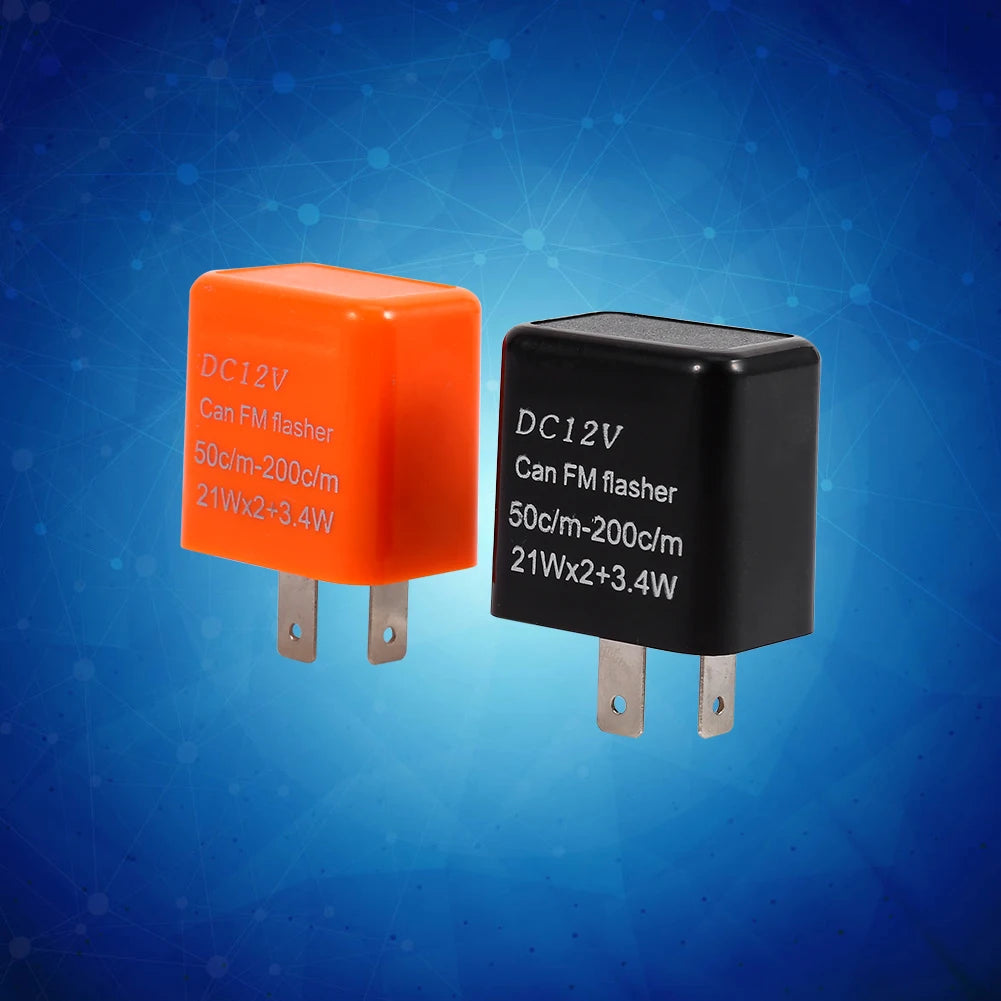 Motorcycle Turn Signal Indicator 2-Pin Speed Adjustable LED Flasher Relay 12V Turn Signal Indicator Flasher Relay Qme