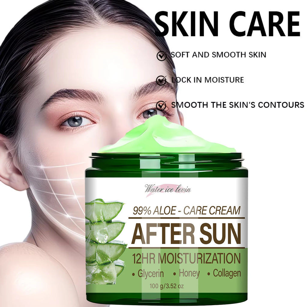 99% Aloe Vera After Sun Cream, 12HR Moisturizing with Collagen & Glycerin Qme