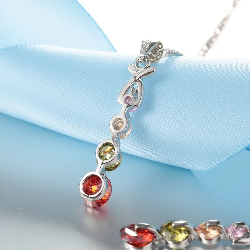 925 Sterling Silver Color Bridal Jewelry Sets Fashion Jewelry Beads CZ Cubic Zirconia Women Girls Engagement Anniversary Qme