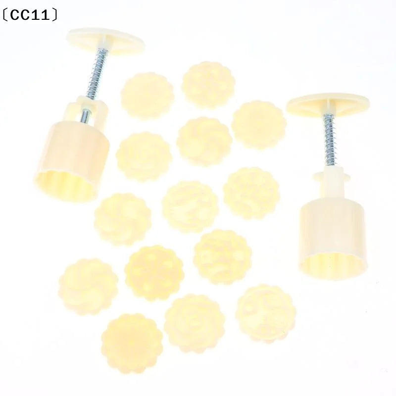 Food Safe Hand Press Flower Shaped Pastry Mold Multiple Stamps Non Qme