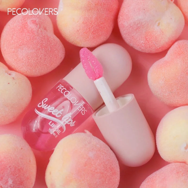 Strawberry Moisturizing Lip Gloss Peach Waterproof Glossy Long Qme