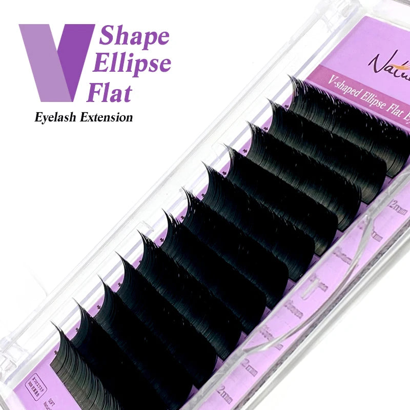 NATUHANA Mink Lasher V Shaped Ellipse Flat Split Tips Eyelash Qme