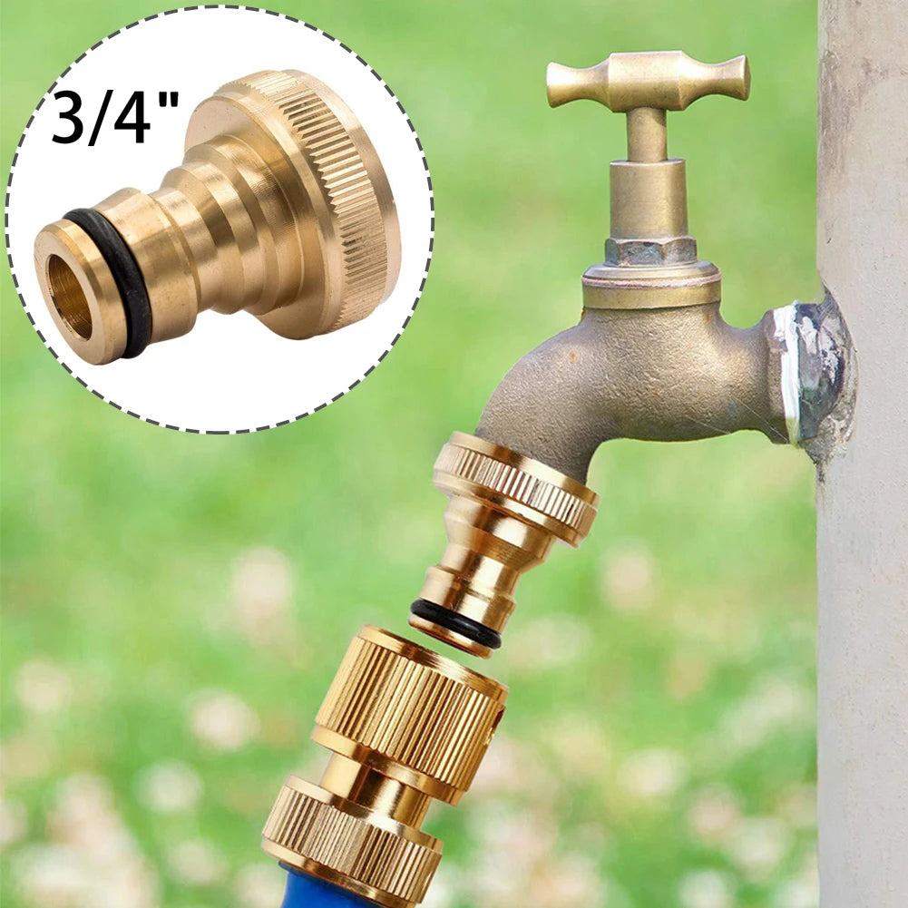 Brass G3 Hose Quick Connector Water Stop Fitting Thread Tap Adaptor Qme