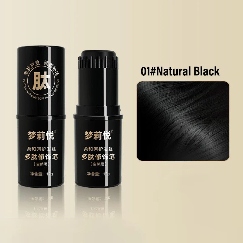 Temporary Hair Color Brush 4 Colors Root Touch Up Waterproof & Non-Sticky Instant Gray Coverage Hair Makeup Tool for Men & Women Qme A 01 BLACK