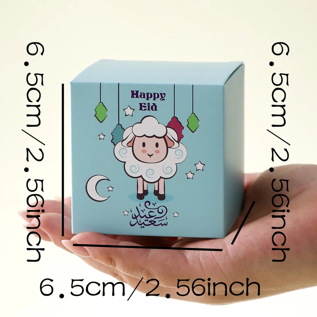 12-Piece Eid Al Adha Gift Boxes - Mini Candy and Snack Gift Bags - Cute Sheep and Balloon Designs - Festive Celebration Party Supplies - Perfect for Chocolates, Small Gifts, and Eid Al Adha Decorations Qme