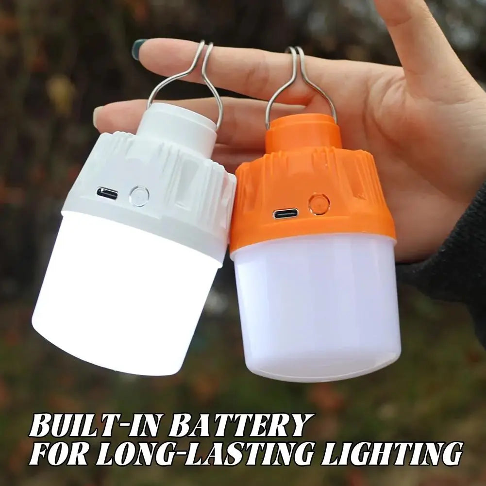 Outdoor USB Rechargeable LED Lamp Bulbs High Brightness Emergency Light Hook Up Camping Fishing Portable Lantern Night Lights Qme