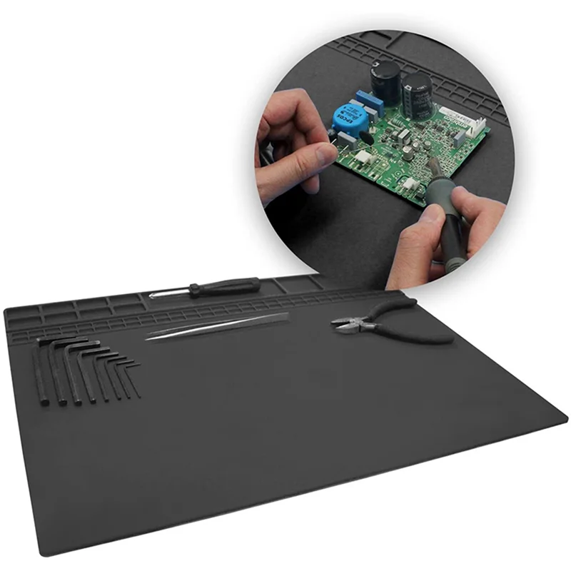 A02F-2X Silicone Soldering Mat Electronic Repair Mat For Laptop, Watch, Cellphone - Solder Pad Heat Resistant 932 Fahrenheit Qme