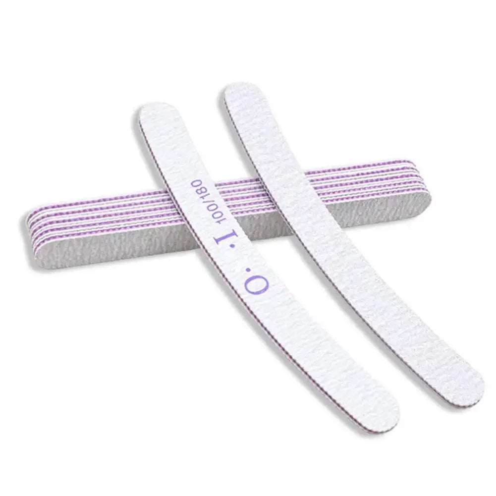 10pcs Nail Files Ultra-Thin Sanding Strip Nail File Polishing Nail Strip Tool 100/180 Rubbing Nail Trimming Strip Special S Y0H2 Qme Curved CN