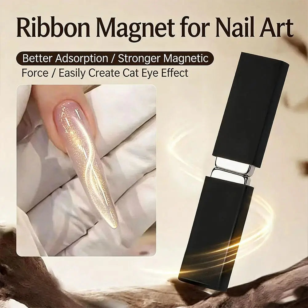 Ribbon Cat Eye Nail Art Magnetic Stick for Gel Nail Polish French Starry Glass Bead Effect Cat Eye Magnet Manicure DIY Tool Z9G3 Qme