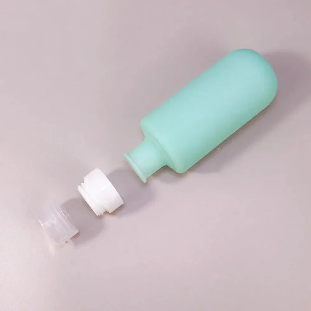 Silicone Bottle Refillable Lotion Shower Gel Shampoo Container Empty Qme