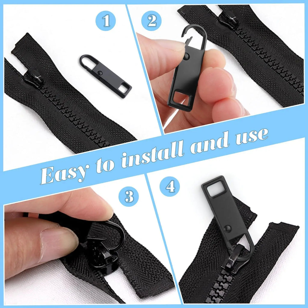 Zipper Handle Mend Fixer Tab Metal Zipper Pull Replacement for Luggage Clothing Jackets Boots Qme