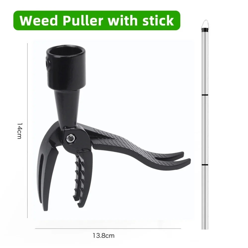 Stand Up Weed Puller Manual Vertical Weed Stuff/Pulling/Garden Tools Garden Foot Pedal Shovel Root Metal Weed Remover with Rod Qme 1 Set