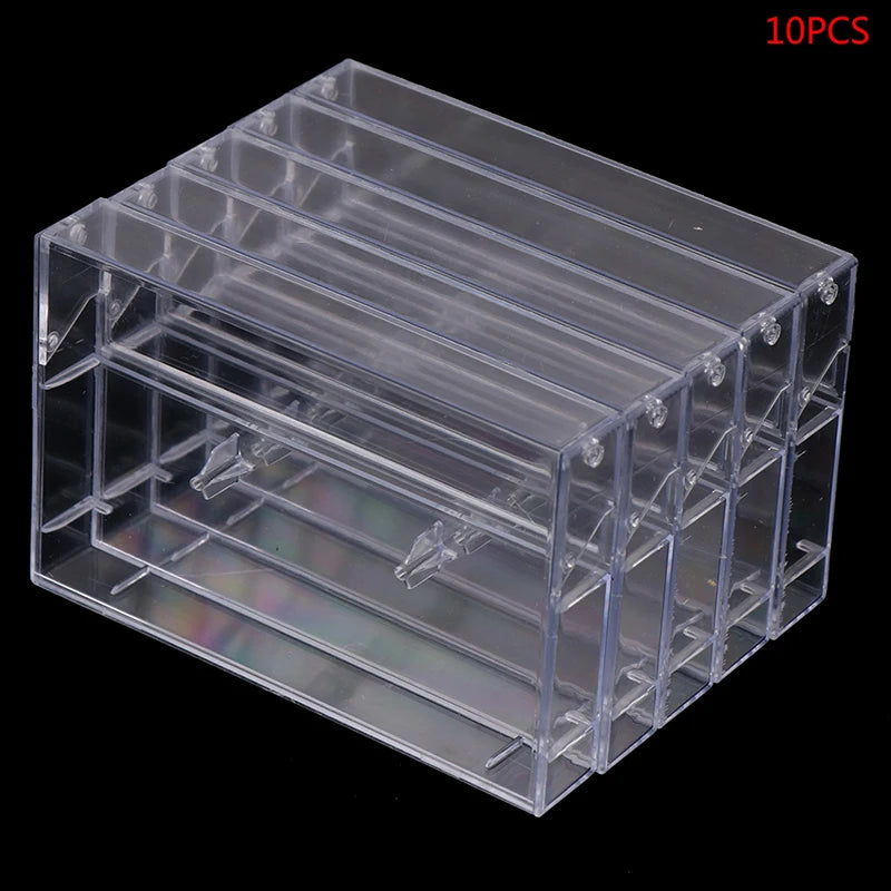 .10Pcs Recording Blank Cassette Case Audio Storage Box Transparent Dustproof Box. Qme 10pcs