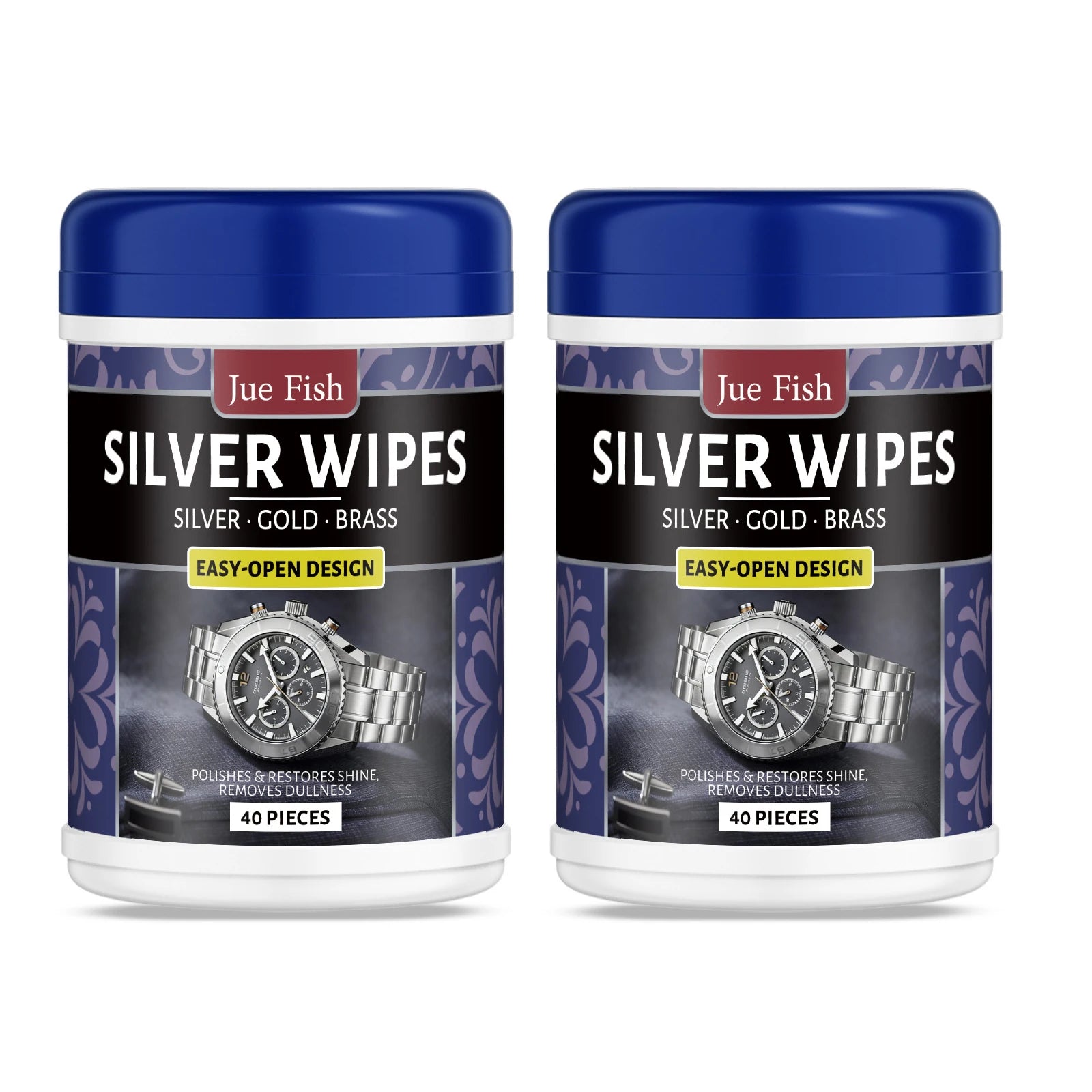 Silverware Cleaning Wipes Cleans Dirt Polishes & Restores Shine Removes Dullness Refurbishment Silver Jewelry Metal Maintenance Qme 2 x 40pcs Boxed