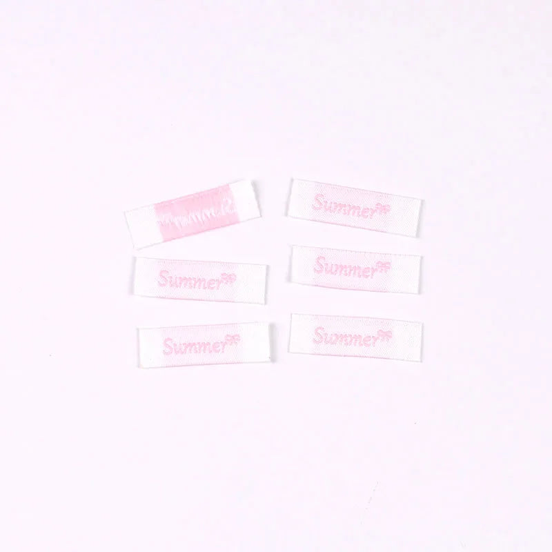 50pcs 12-50mm Assorted Cute Fabric Labels, Handmade Cotton Clothing Tags for DIY Sewing Crafts Clothes Bags cp3839 Qme 39x12mm-1