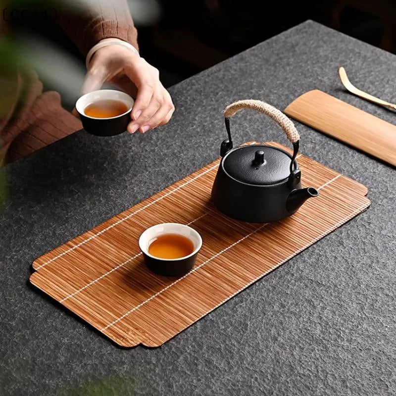 Handmade Bamboo Tea Mat Craftsmanship Kung Fu Accessories Making Qme
