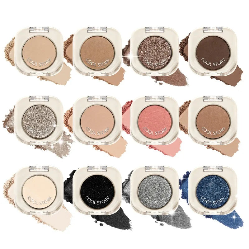 Eyeshadow Palette - Matte & Shimmer Nude Colors, Multi-Use Makeup Palette for Eyes & Face, Smooth Formula, Long Lasting Pigment Qme