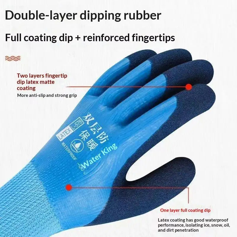Versatile Garden Gloves Non-slip Rubber Waterproof Thermal Hanyd Qme
