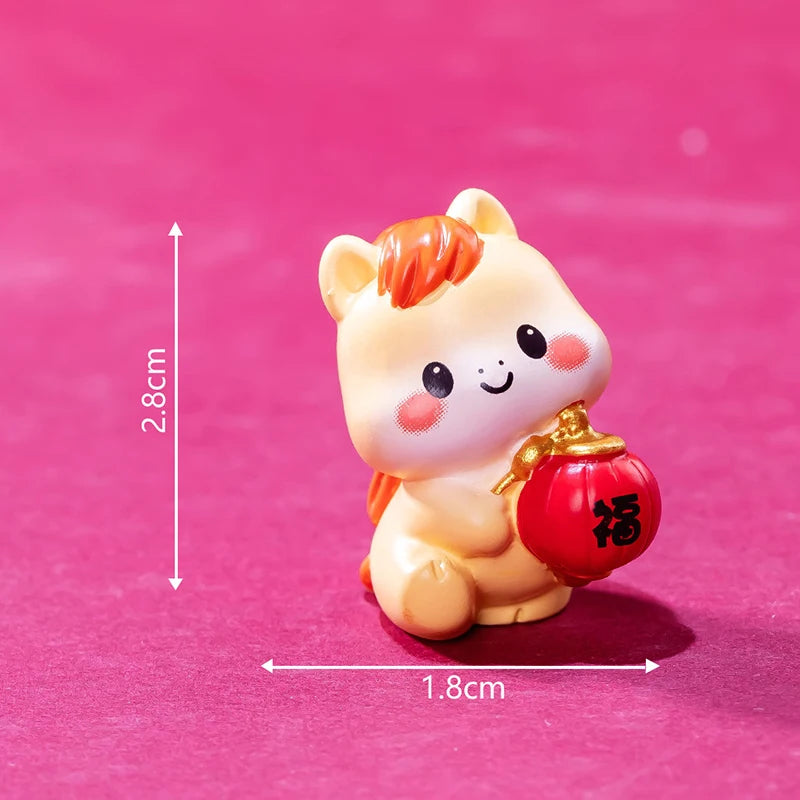 2026 Year Figurines Miniatures Cartoon Lucky Horse Micro Landscape Qme A3