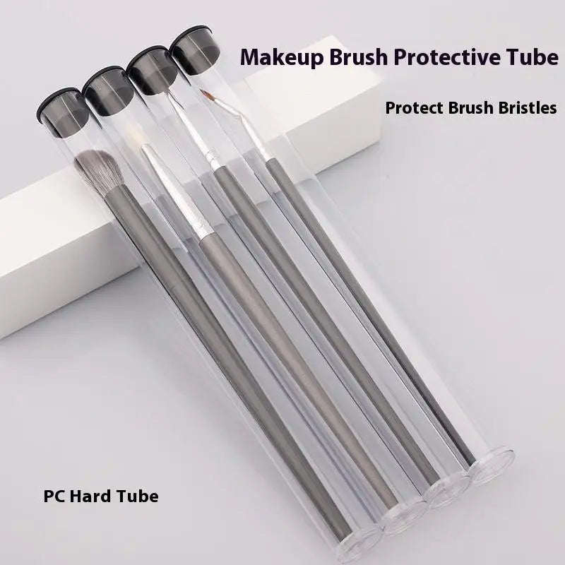 PVC Clear Storage Tube Rotating Pen Holders Makeup Brushes Case Qme