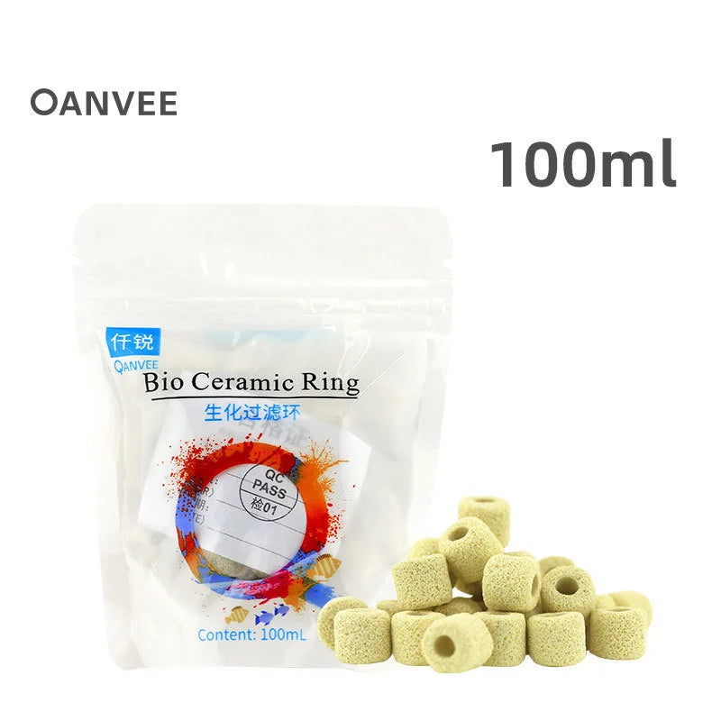 Fish Tank Hollow Quartz Ball Free Breathing Cubes Bio Ceramic Ring Aquarium Biochemical Sponge Filter Water Filtro Foam Carbon Qme Bio Ceramic Ring