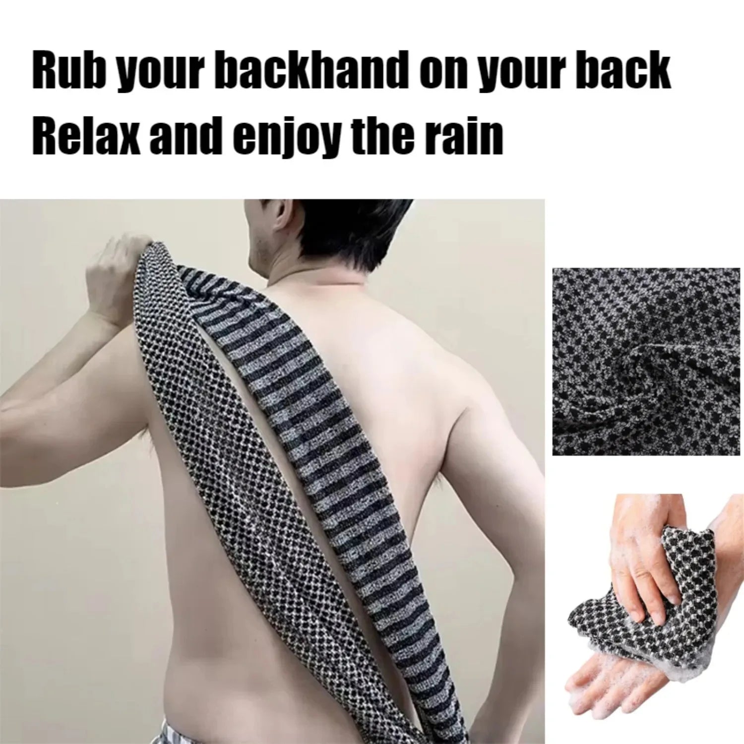 Japanese Exfoliating Bath Towel Ultra-long Shower Scrubber Back Qme