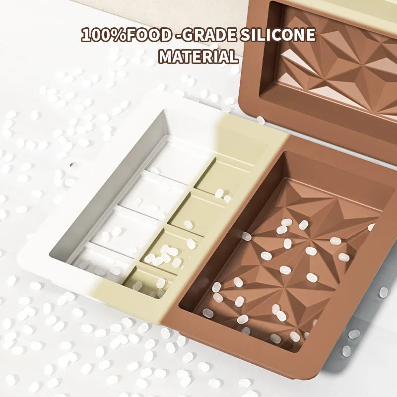 Thick Silicone Chocolate Bar Mold Large Deep Dubai Pistachio Filled Qme