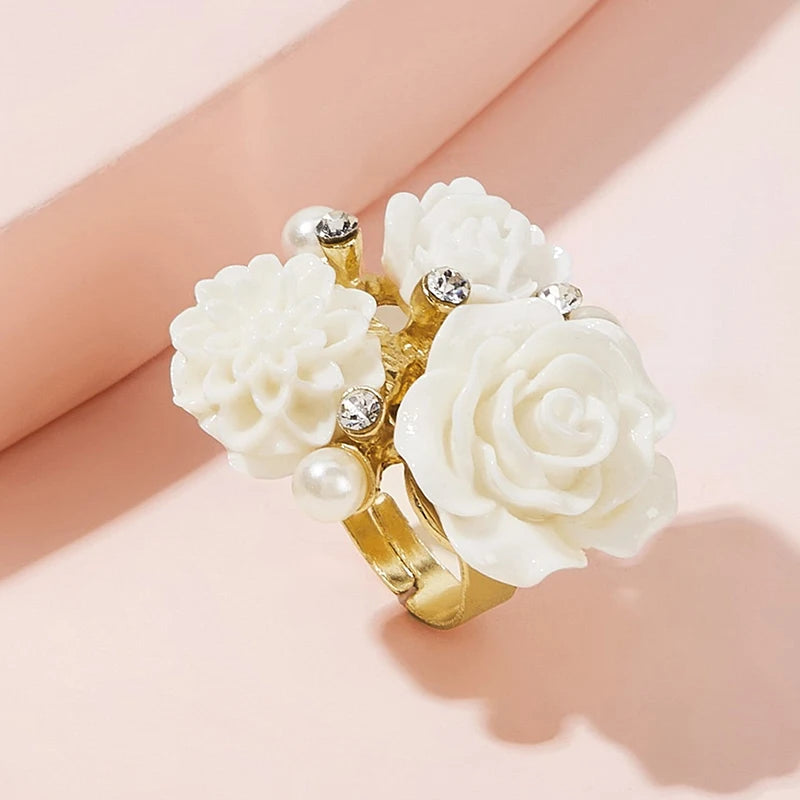 Simple Flower Fingertip Nail Rings Photo Open Ring Studio Supplies Qme