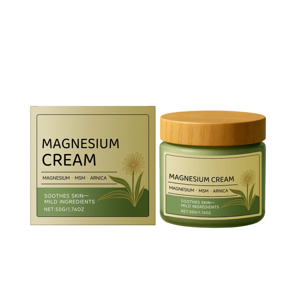 Magnesium Cream for Muscle & Nerve-Relief Moisturizing Body Massage Cream Fast Absorption Support Body Relief Daily Care Qme 50g Boxed
