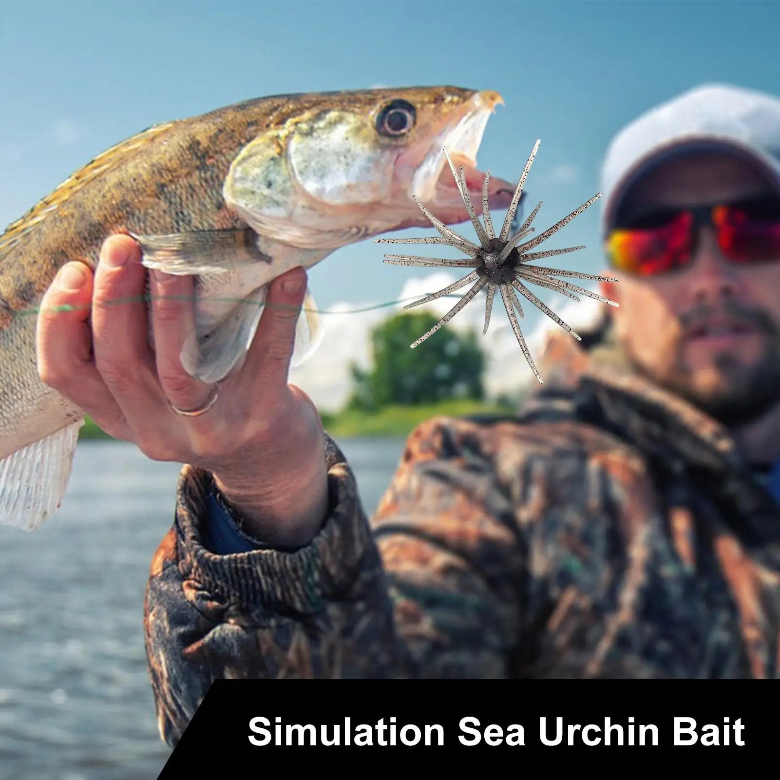 Fishing Lures Realistic Beginner Friendly Soft Floating Simulation Sea Urchin Bait for Fresh Water Saltwater Lake River Sea Qme