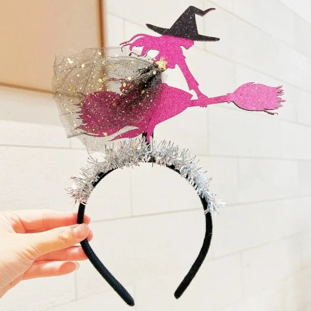 Pumpkin Halloween Flower Headband Spider Ghost Halloween Party Hair Hoop Bowknot Witch Ghost Festival Headpiece Qme StyleC