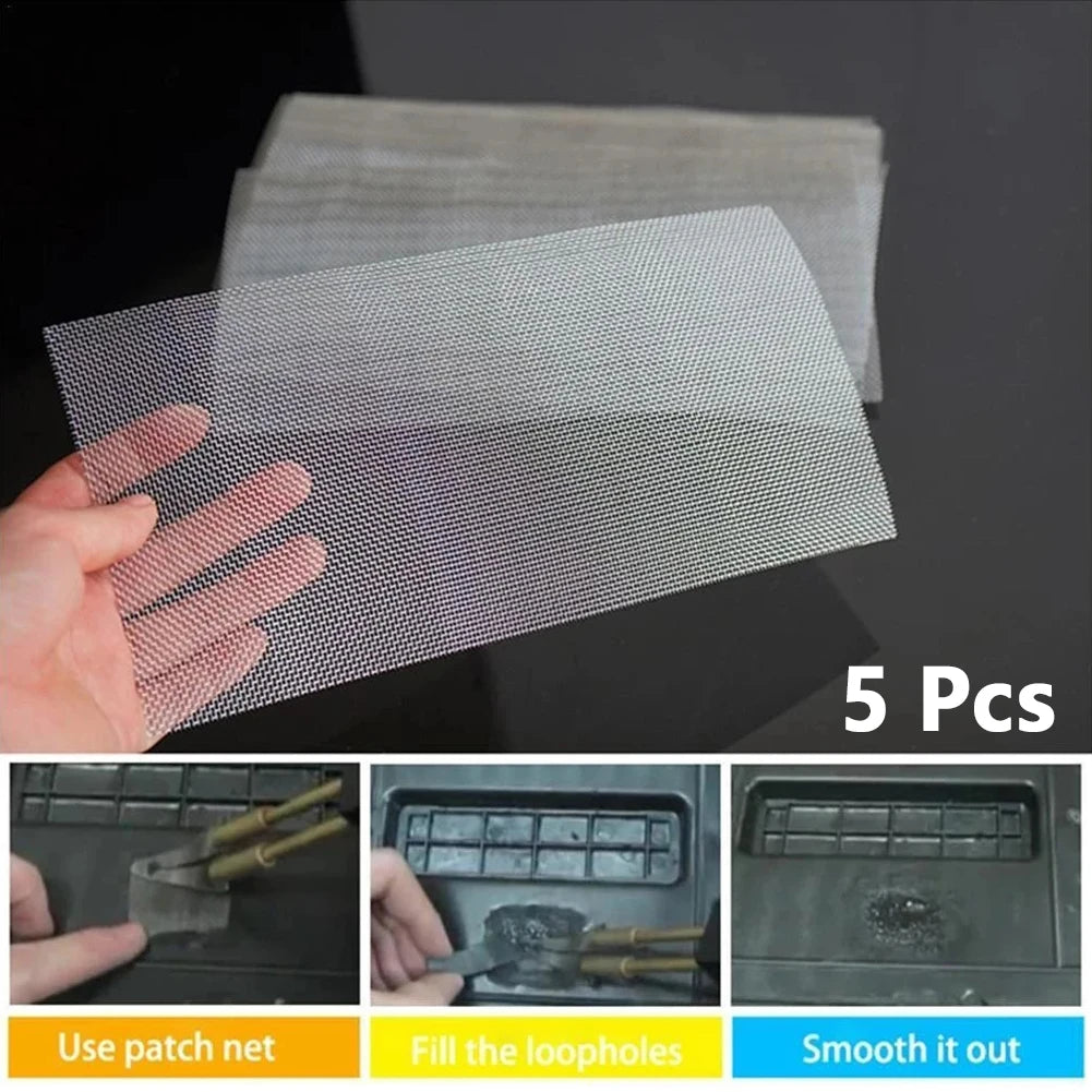 5 Pcs Metal Car Bumper Repair Net Plastic Crack Repair Hole Repairing Mesh Net For Bumper Body Hood Vents 20 X15cm Qme Default Title