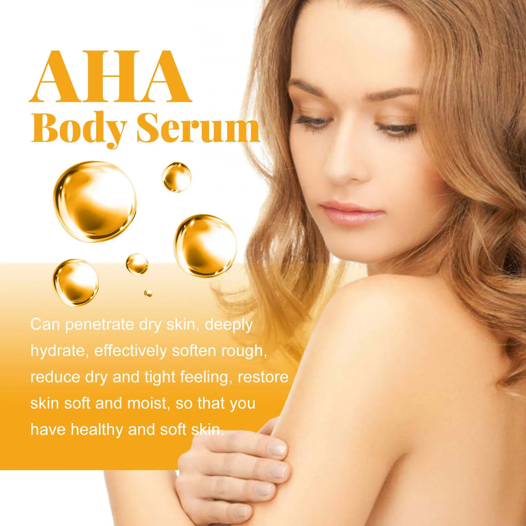 AHA Body Serum Moisturizing Brightening Spots Eraser Corrector Shrink Pore Repair Lighten Body Face Skin Hydrating Face Serum Qme