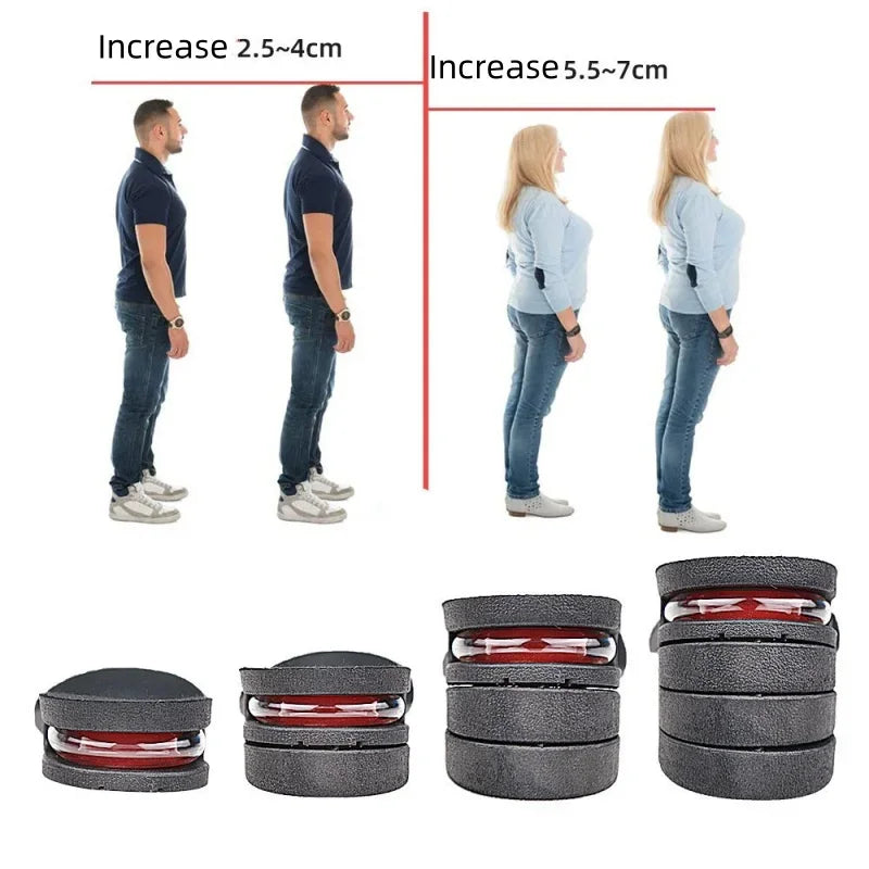Height Increase Insoles for Men Women Heel Shoe Lift Insert Air Cushion Heightening Insoles Adjustable Shock Absorbing Foot Pad Qme