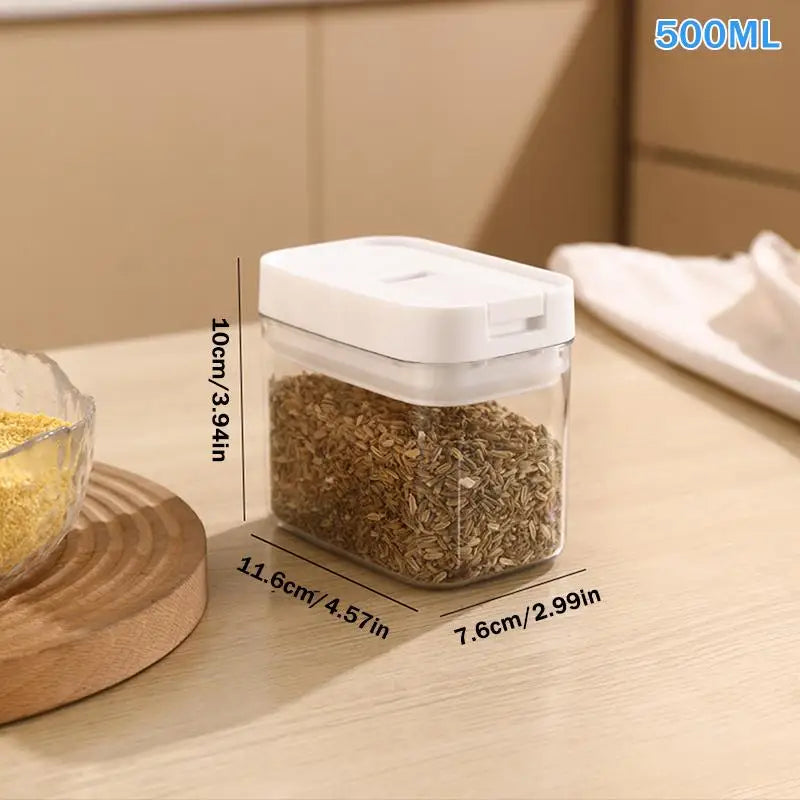 Plastic Sealed Jar Transparent Leakproof Moistureproof Kitchen Qme 500ml