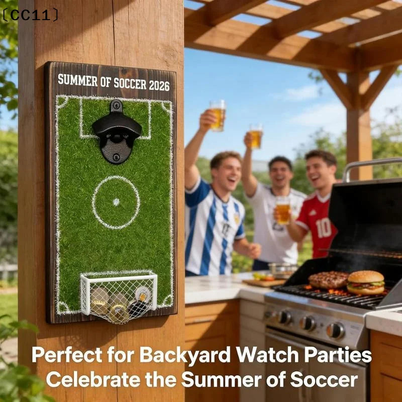Soccer Field Bottle Opener Wall Decor Magnetic Mounted Beer Cap Qme