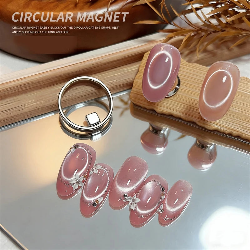 Ring-shaped Cat-eye Nail Magnet Gel Polish French Hollow Cat Eye Qme
