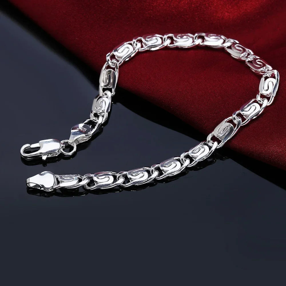 925 Sterling Silver Bracelets for Women Retro Creativity Chain Fashion Wedding Party Christmas Jewelry Qme