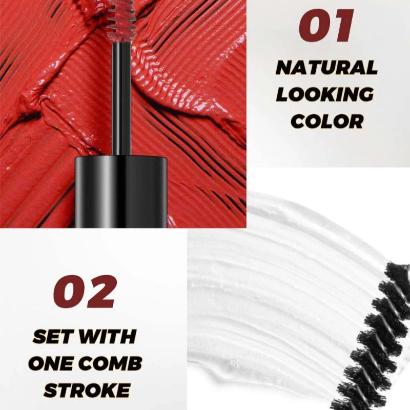 Double Ended Brow Tint & Setting Gel - Waterproof Eyebrow Makeup, Natural 3D Effect, Smudge-Proof Long Lasting Brow Enhancers Qme